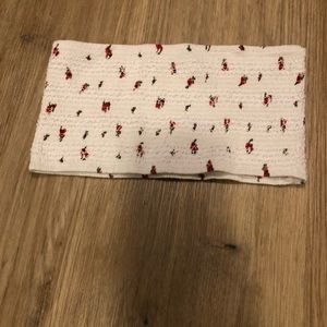 White tube top with rose design